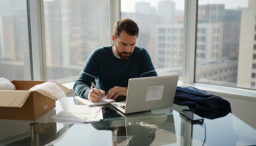 Ecommerce founder starting export process in office