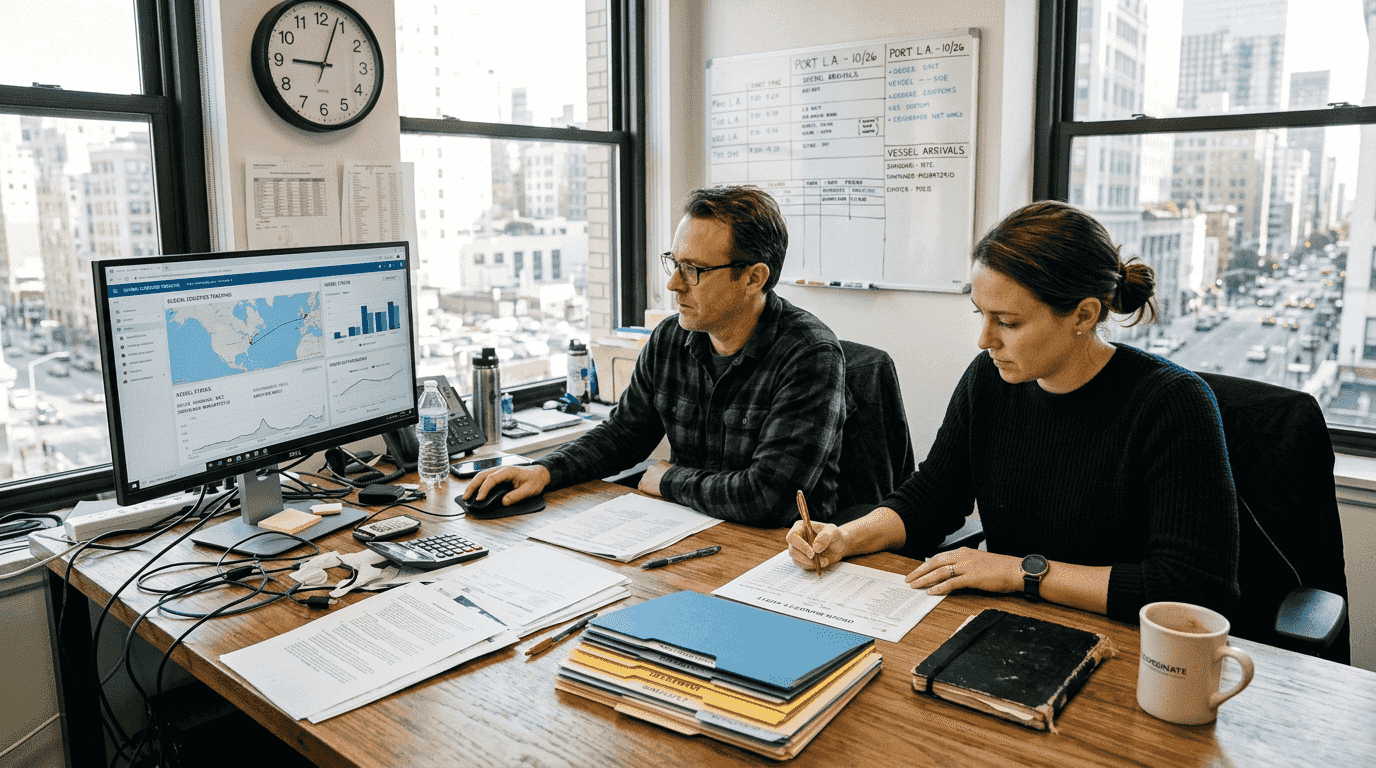 Coordinators managing ecommerce logistics workflows