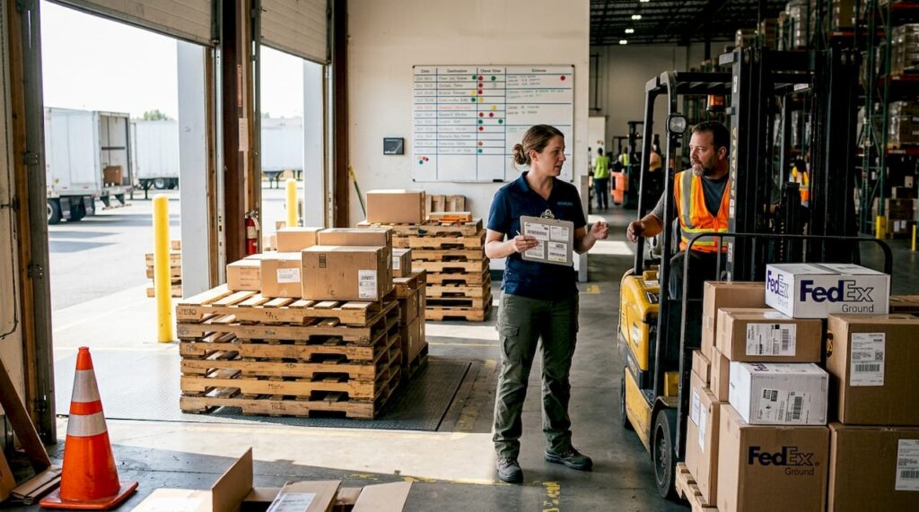 Logistics coordinator and forklift operator at freight warehouse