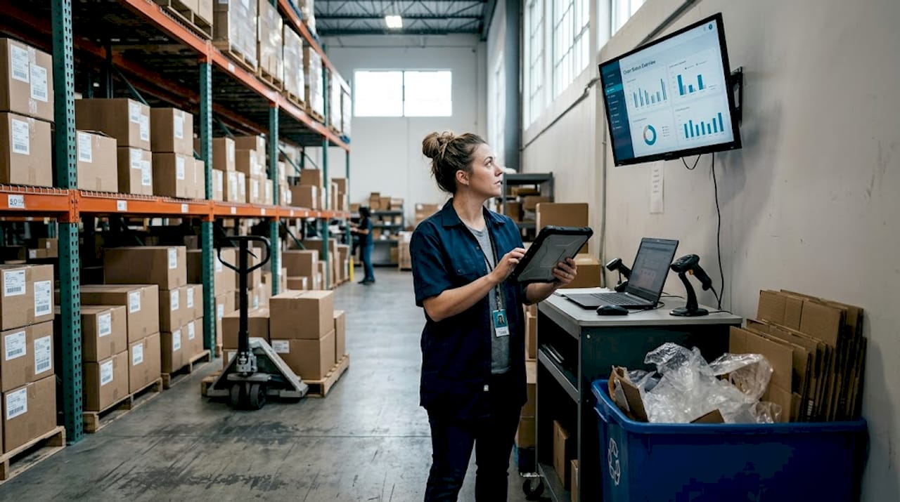 Coordinator monitoring order tracking in warehouse