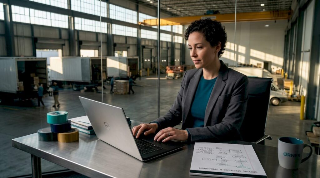 Shipping coordinator manages ecommerce delivery workflow