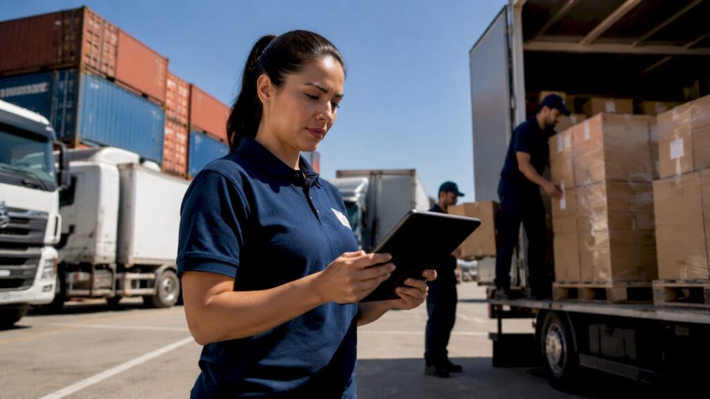 Logistics manager overseeing ecommerce warehouse