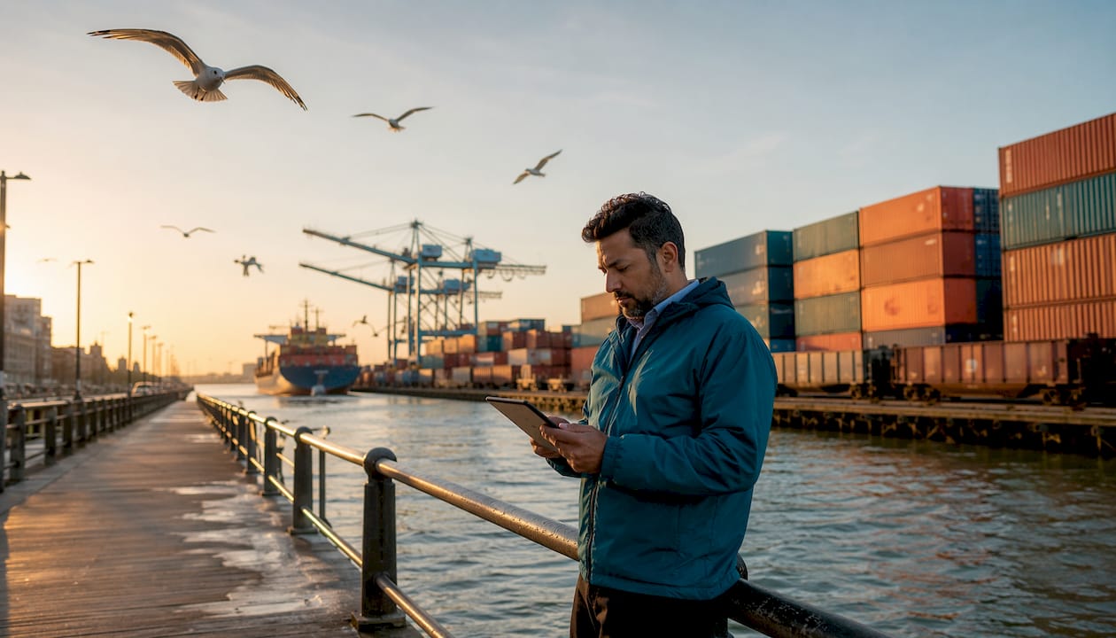 Logistics manager at intermodal freight terminal