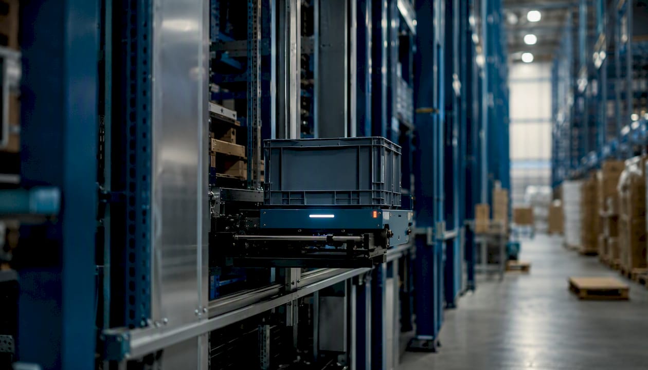 Automated storage system in warehouse