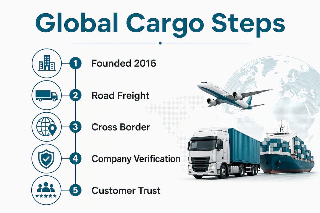 Infographic showing key steps about Global Cargo Solutions
