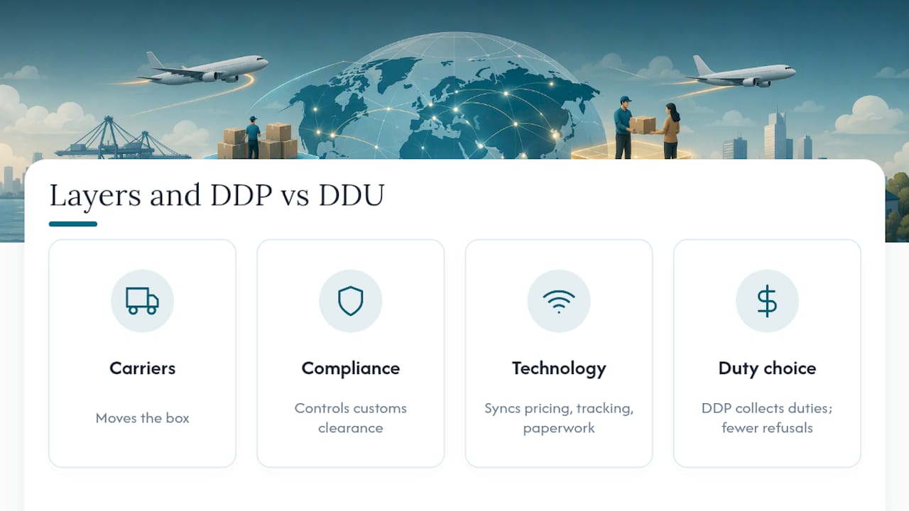 Cross-border shipping layers and duty choices