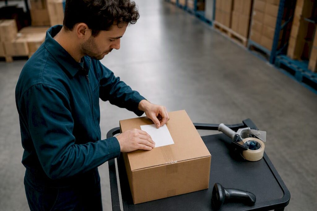 Worker labeling package for international shipment