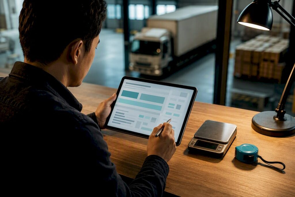 Analyst validating a truck freight estimate