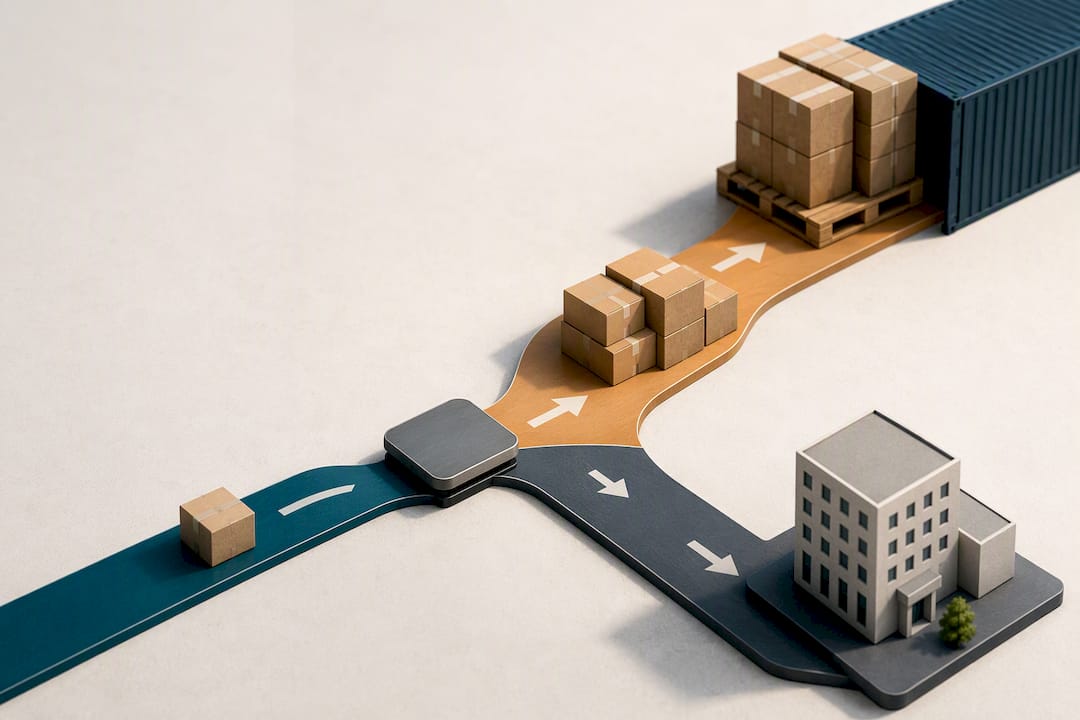 Courier and cargo routes converging