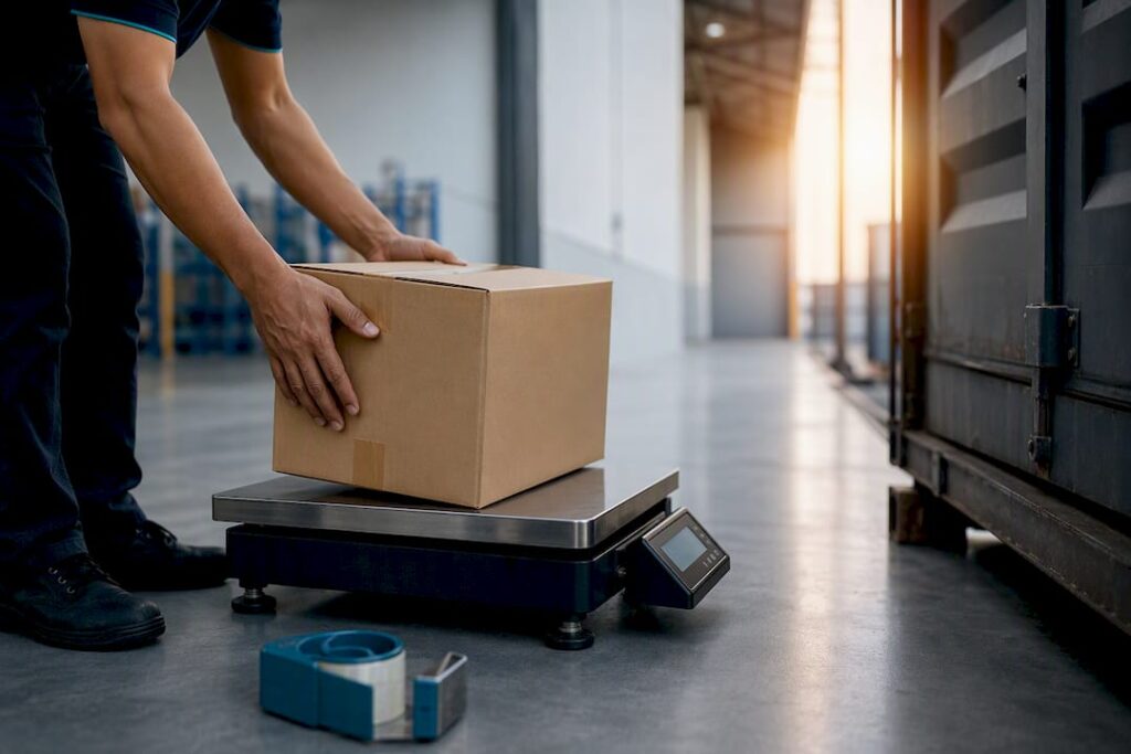 Shipment weight comparison for cargo or courier