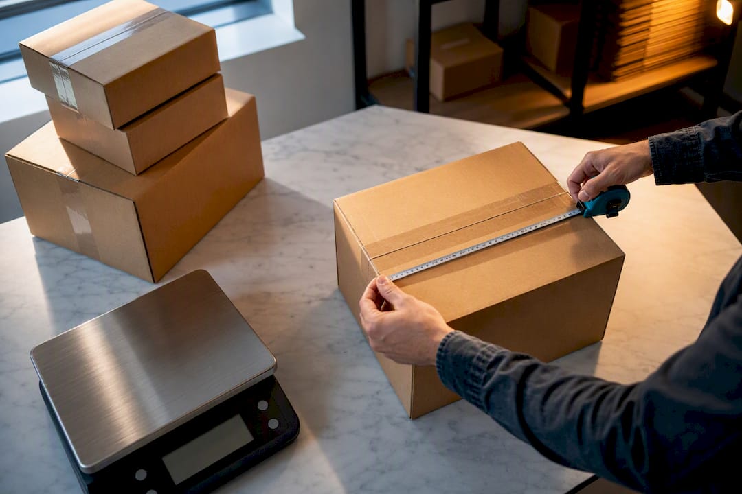 Measuring packed cartons for shipping costs