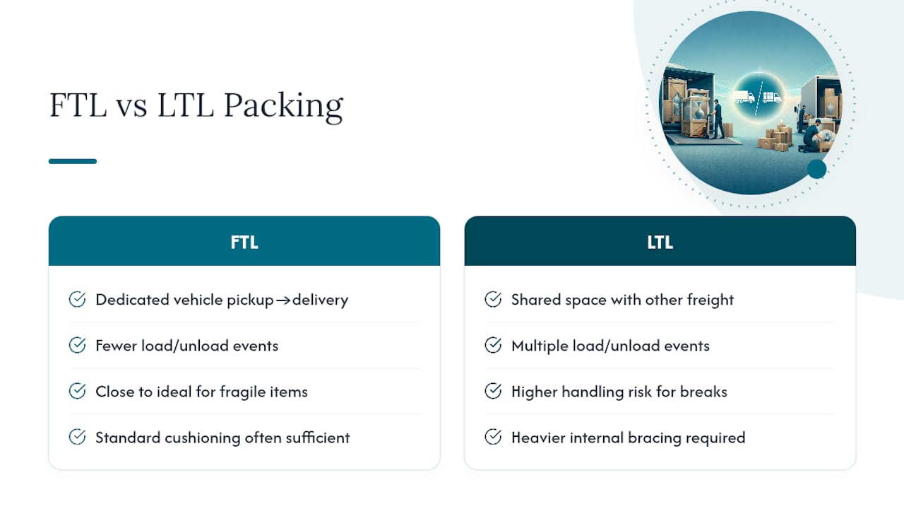 FTL and LTL fragile freight comparison
