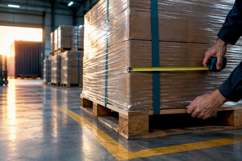 Packed LCL cargo measured at a freight station