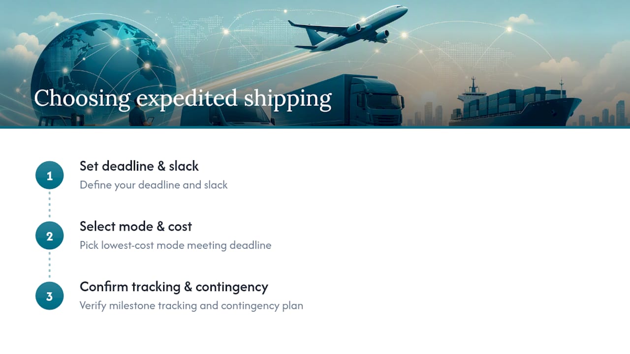 Three-step expedited shipping decision playbook
