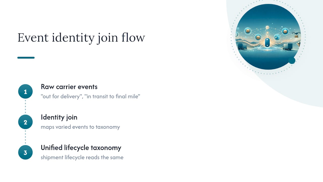 Carrier events mapped into unified shipment lifecycle