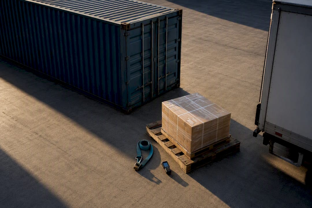 Freight container at multimodal handover
