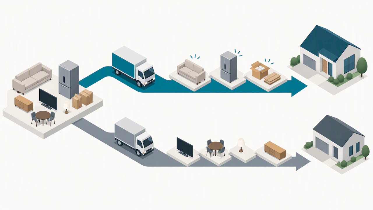 Goods routed to two delivery service levels