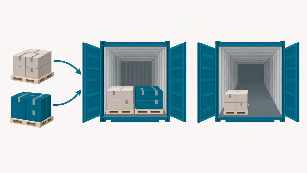 Separate shipments sharing container capacity