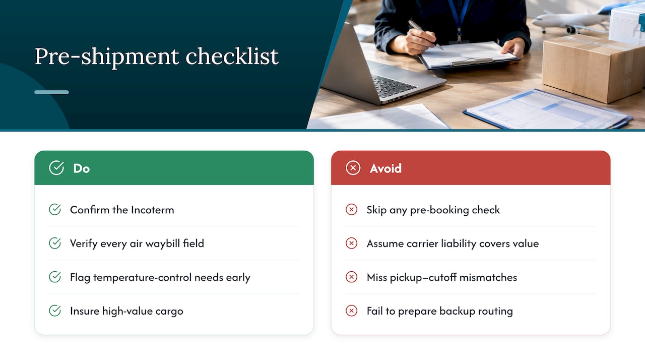 A pre-shipment checklist worth running every time — overview diagram