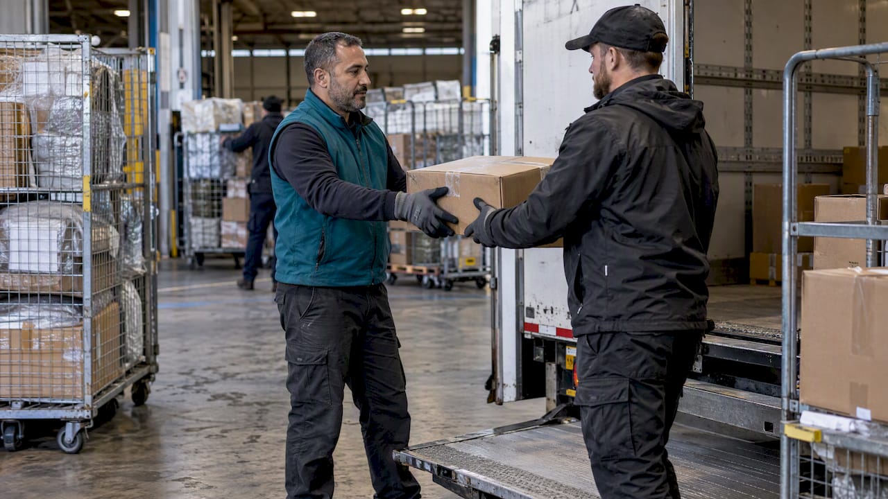 Parcel passed between two delivery carriers