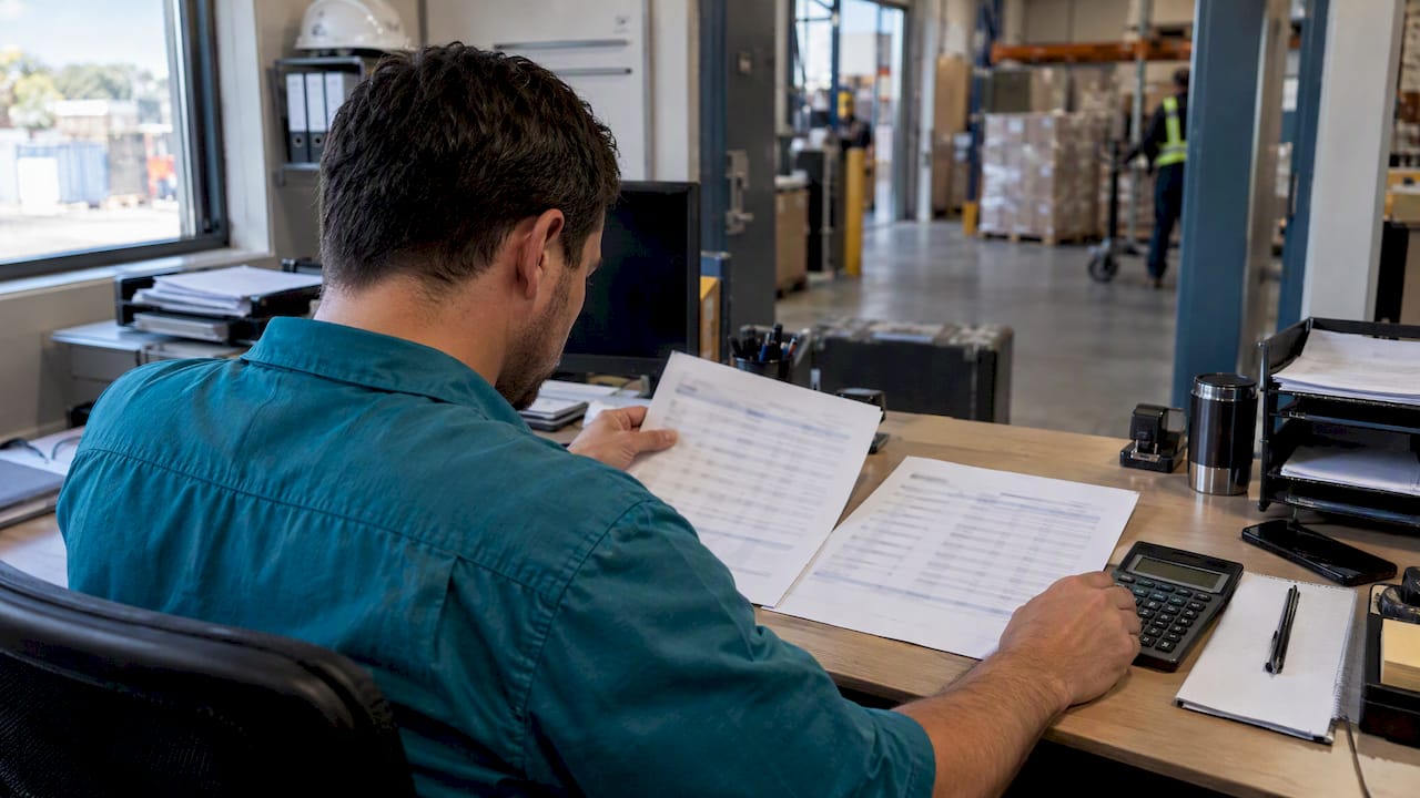 Importer comparing ocean freight quote sheets